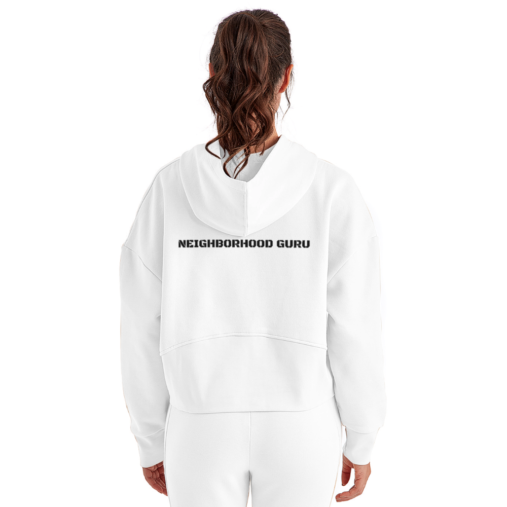 Hood Cropped Hoodie - white