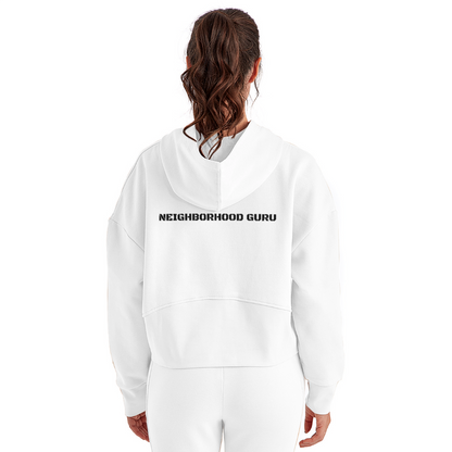 Hood Cropped Hoodie - white