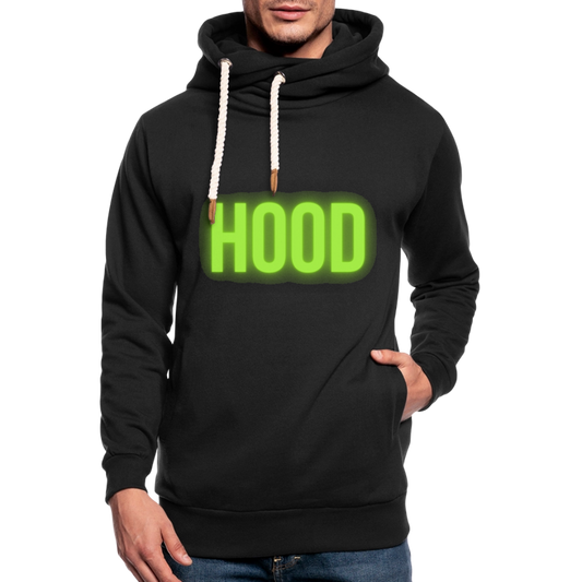 Hood Shawl Collar Hoodie - black