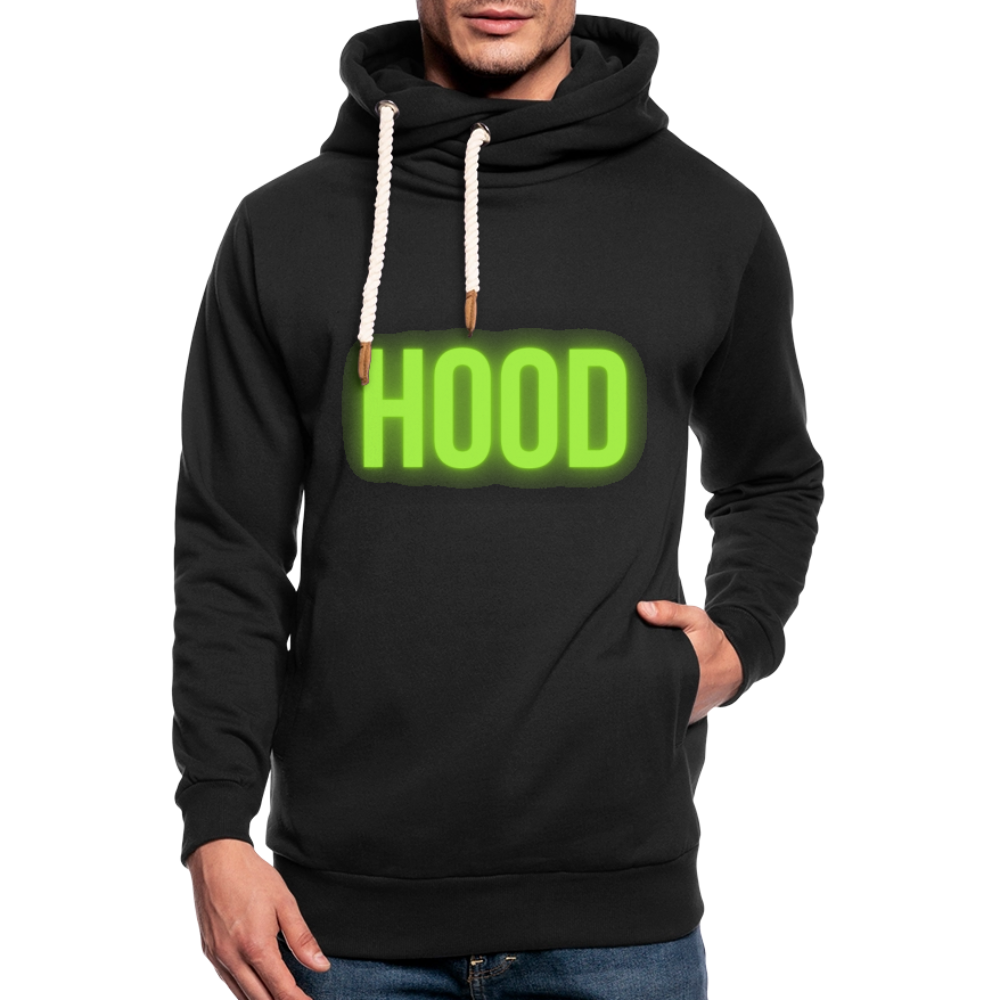 Hood Shawl Collar Hoodie - black