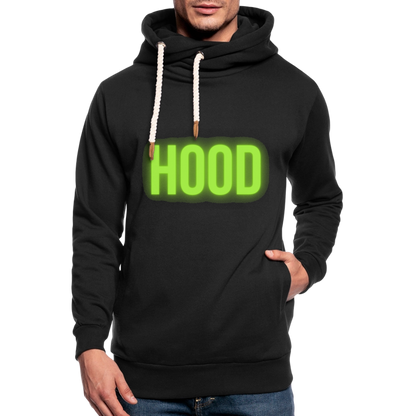 Hood Shawl Collar Hoodie - black