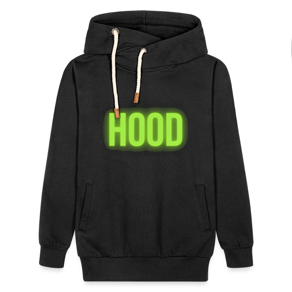 Hood Shawl Collar Hoodie - black