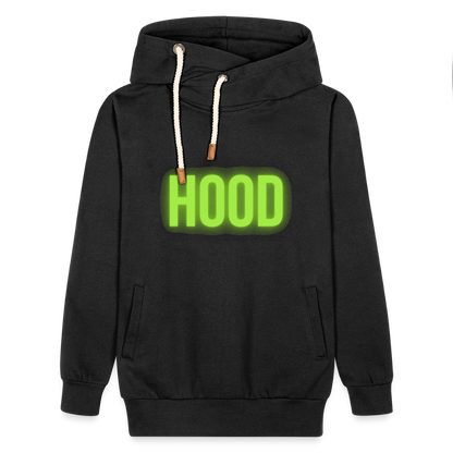 Hood Shawl Collar Hoodie - black