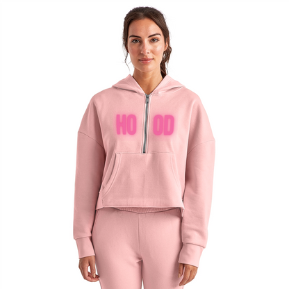 Hood Crush Cropped Hoodie - light pink