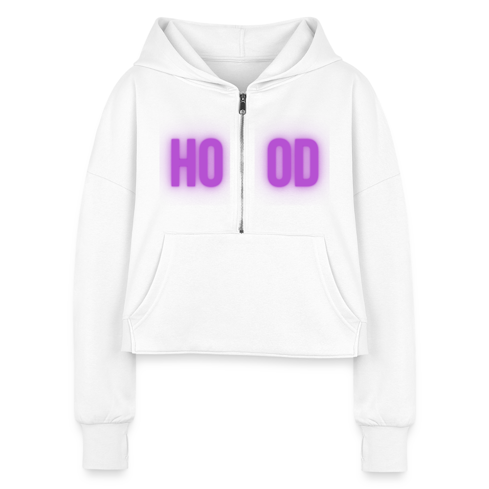 Hood Cropped Hoodie - white