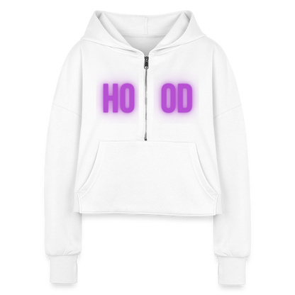Hood Cropped Hoodie - white