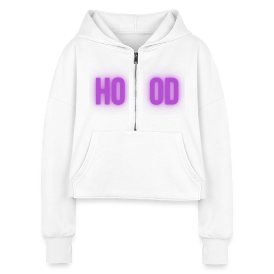 Hood Cropped Hoodie - white