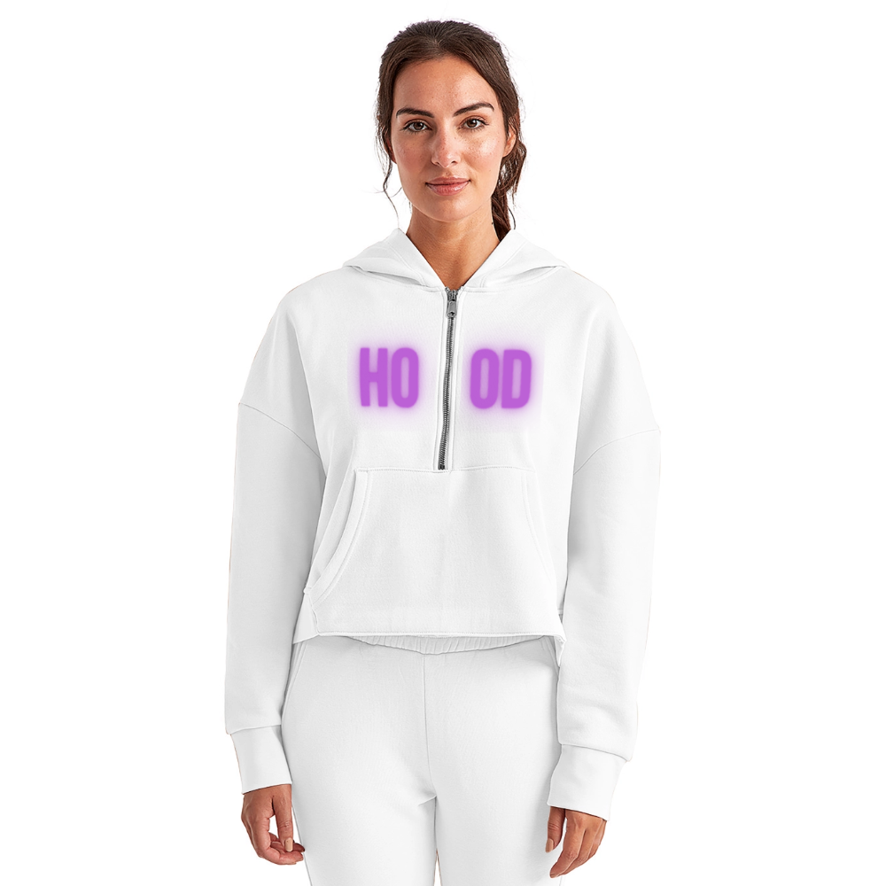 Hood Cropped Hoodie - white