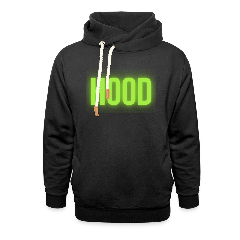 Hood Shawl Collar Hoodie - black