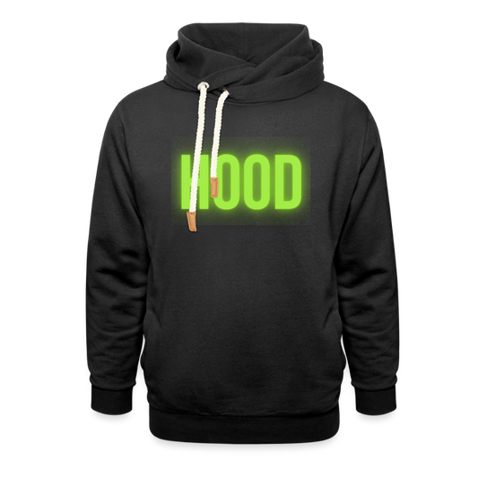 Hood Shawl Collar Hoodie - black