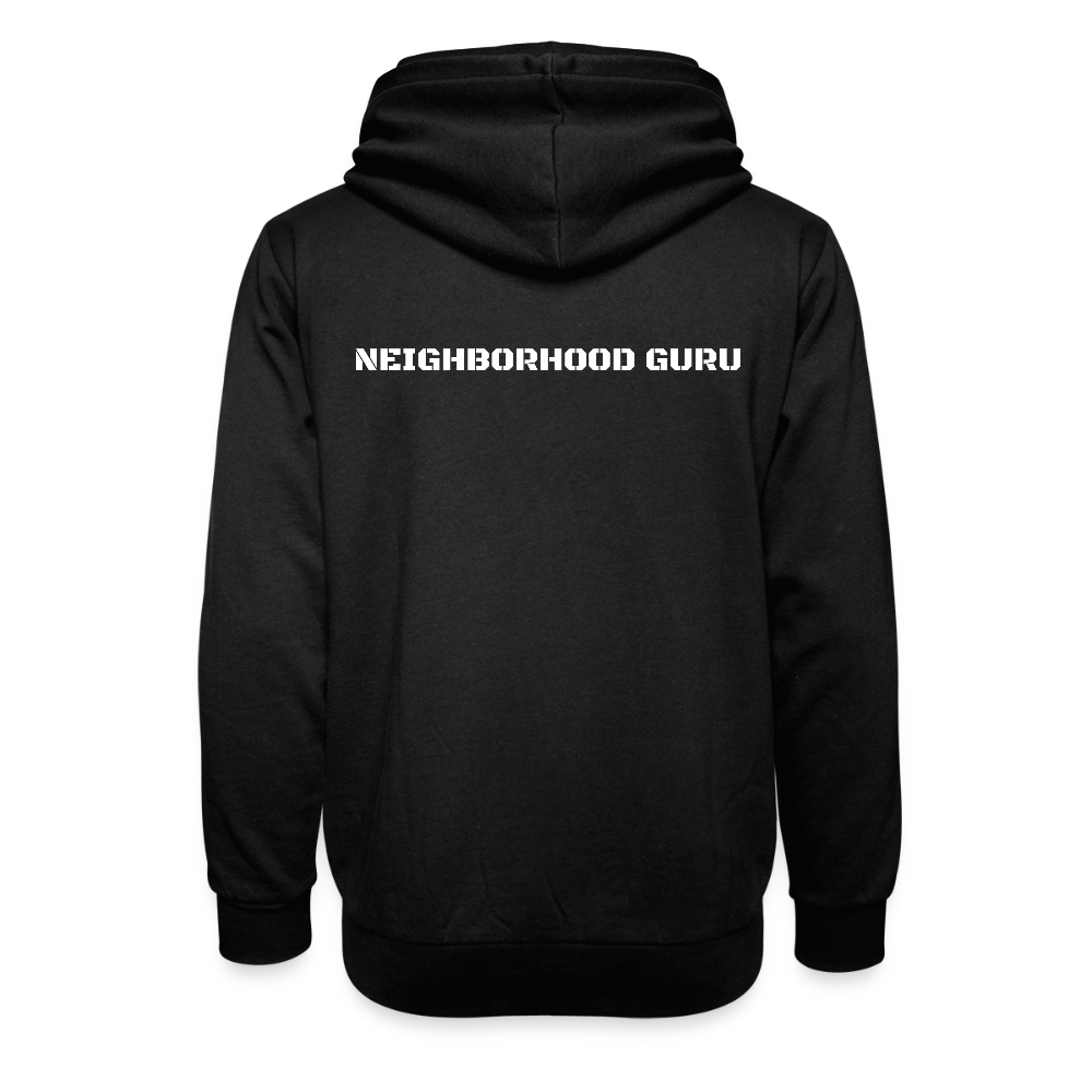 Hood Shawl Collar Hoodie - black