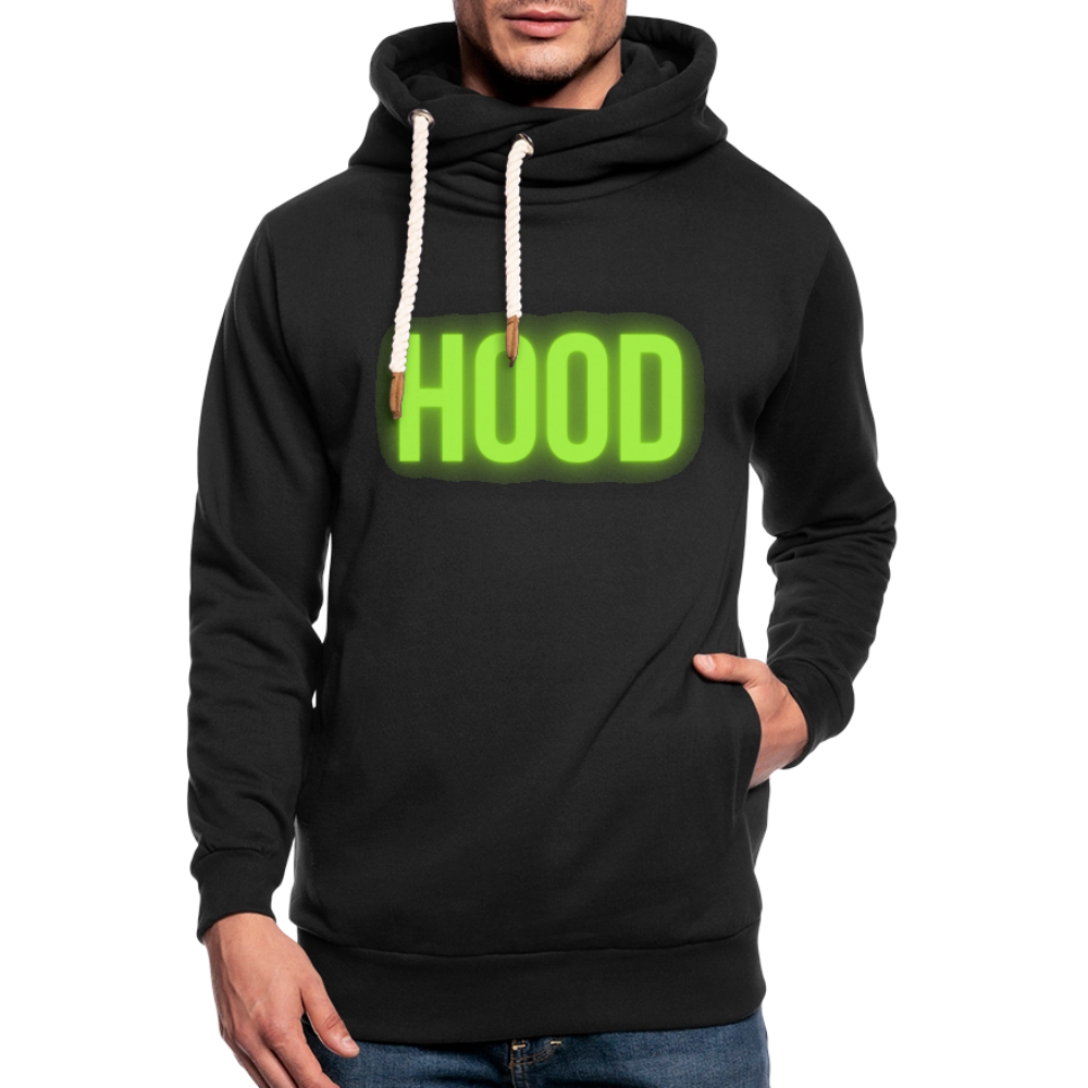 Hood Shawl Collar Hoodie - black