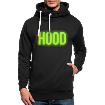 Hood Shawl Collar Hoodie - black