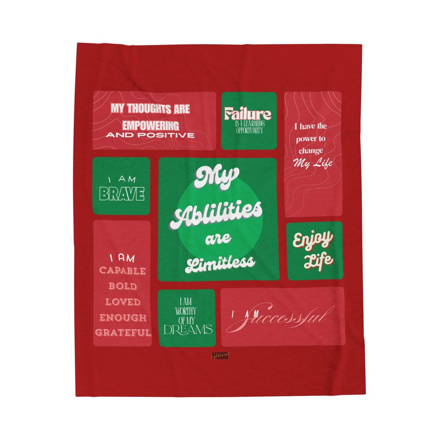 Red Empowering Affirmation Plush Blanket