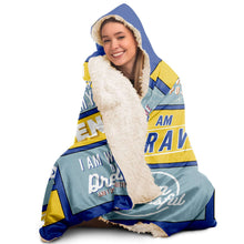 Load image into Gallery viewer, Blue Positive Affirmation Premium Hooded Blanket
