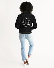 Load image into Gallery viewer, Logo Women&#39;s Black Bomber Jacket
