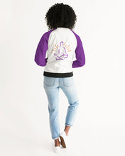 Load image into Gallery viewer, Purple Logo Women&#39;s Bomber Jacket
