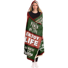Load image into Gallery viewer, Red Positive Affirmation Hooded Blanket
