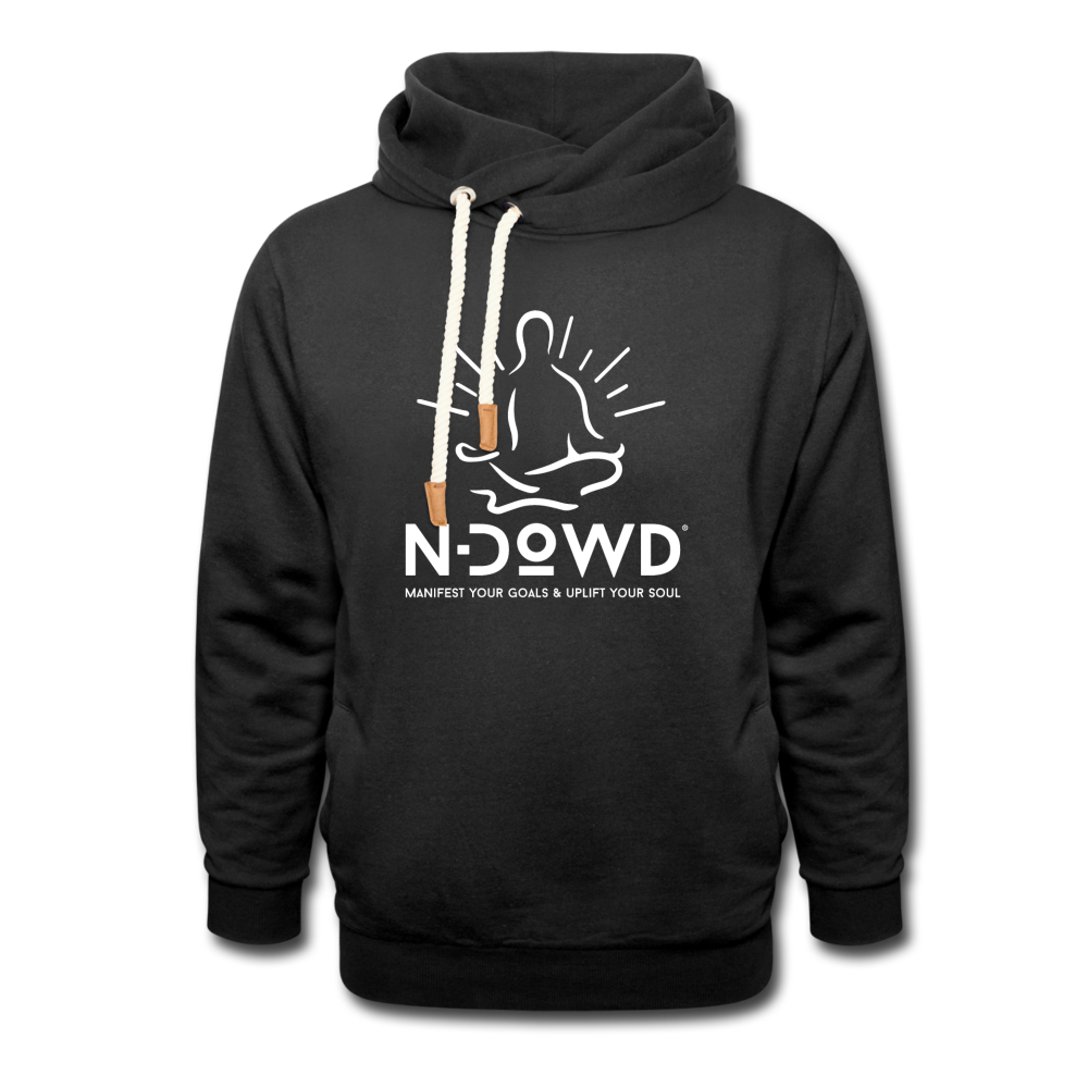 Logo Shawl Collar Hoodie - black