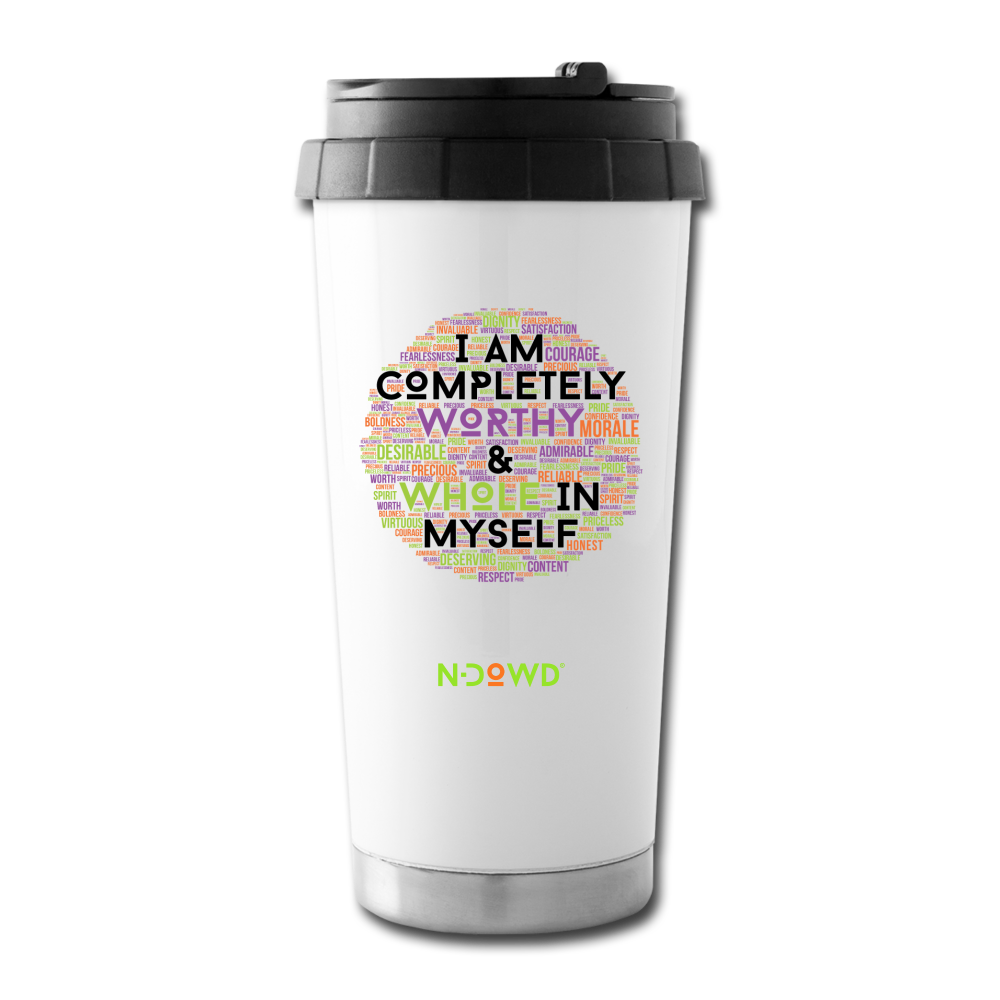 I am Worthy Travel Mug - white