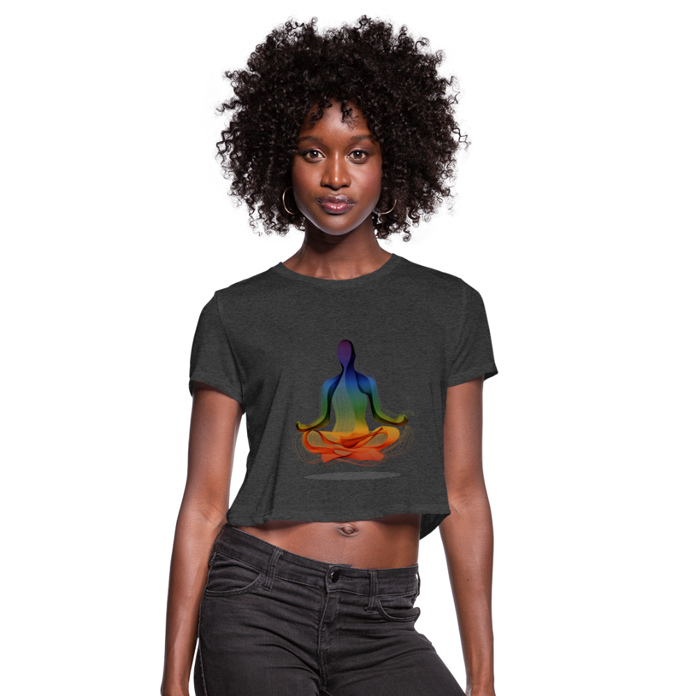 Chakra Crop Tee - deep heather